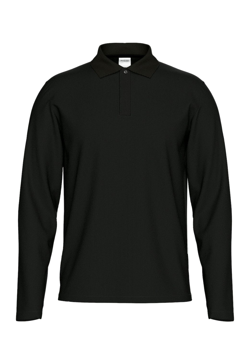 Selected M TOPS Black / S Finley Waffle Polo