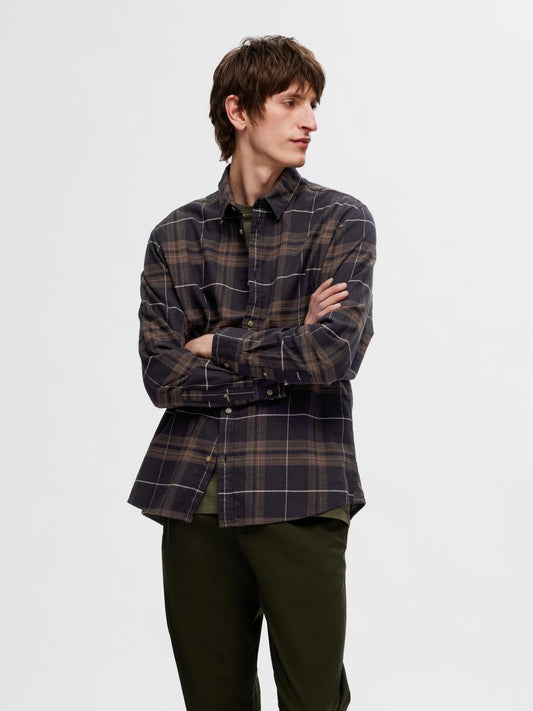 Selected M TOPS Slim Owen Flannel Shirt