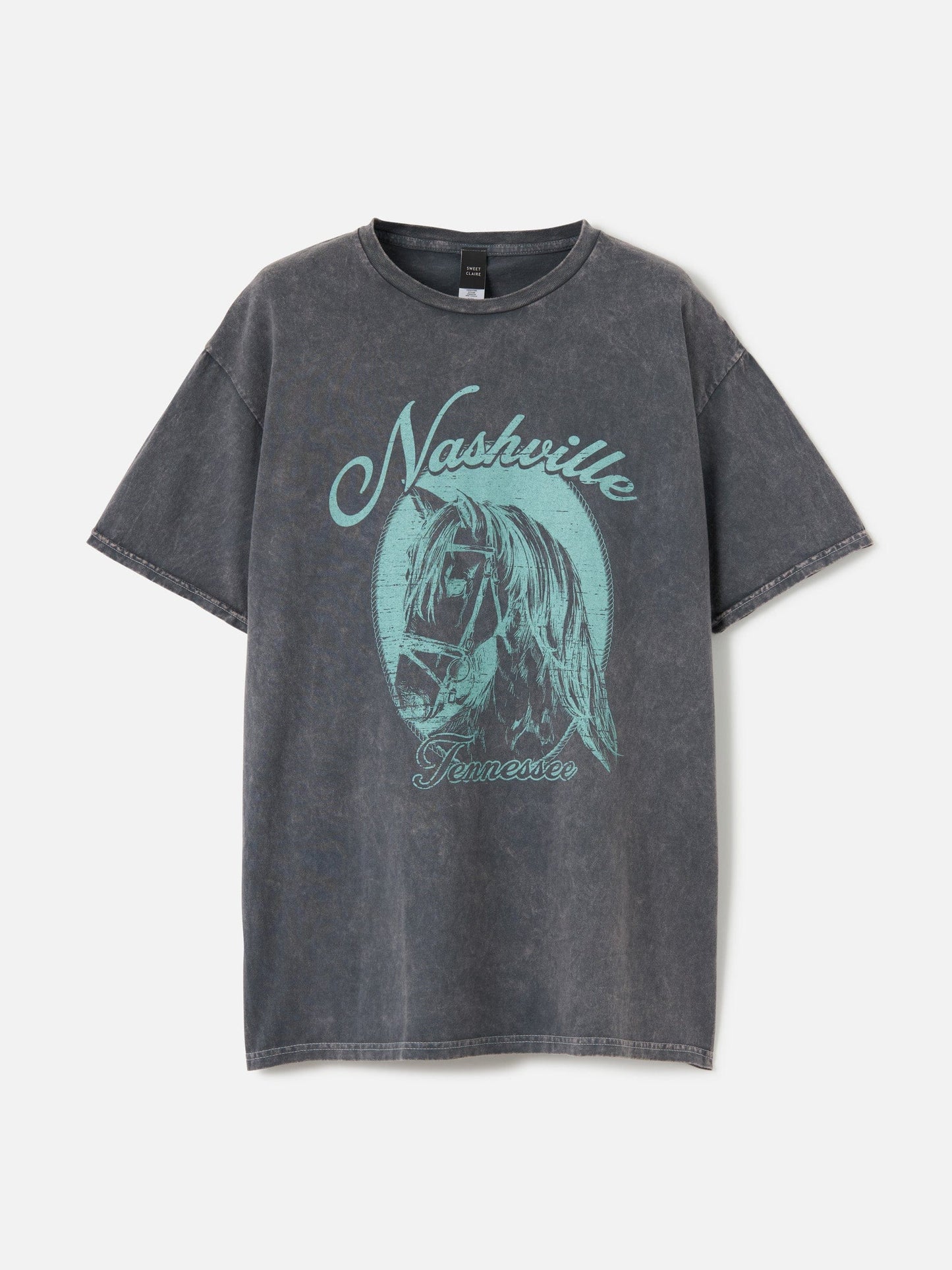 tops - SWEET CLAIRE - Nashville Horse Garment Wash Tee - PLENTY