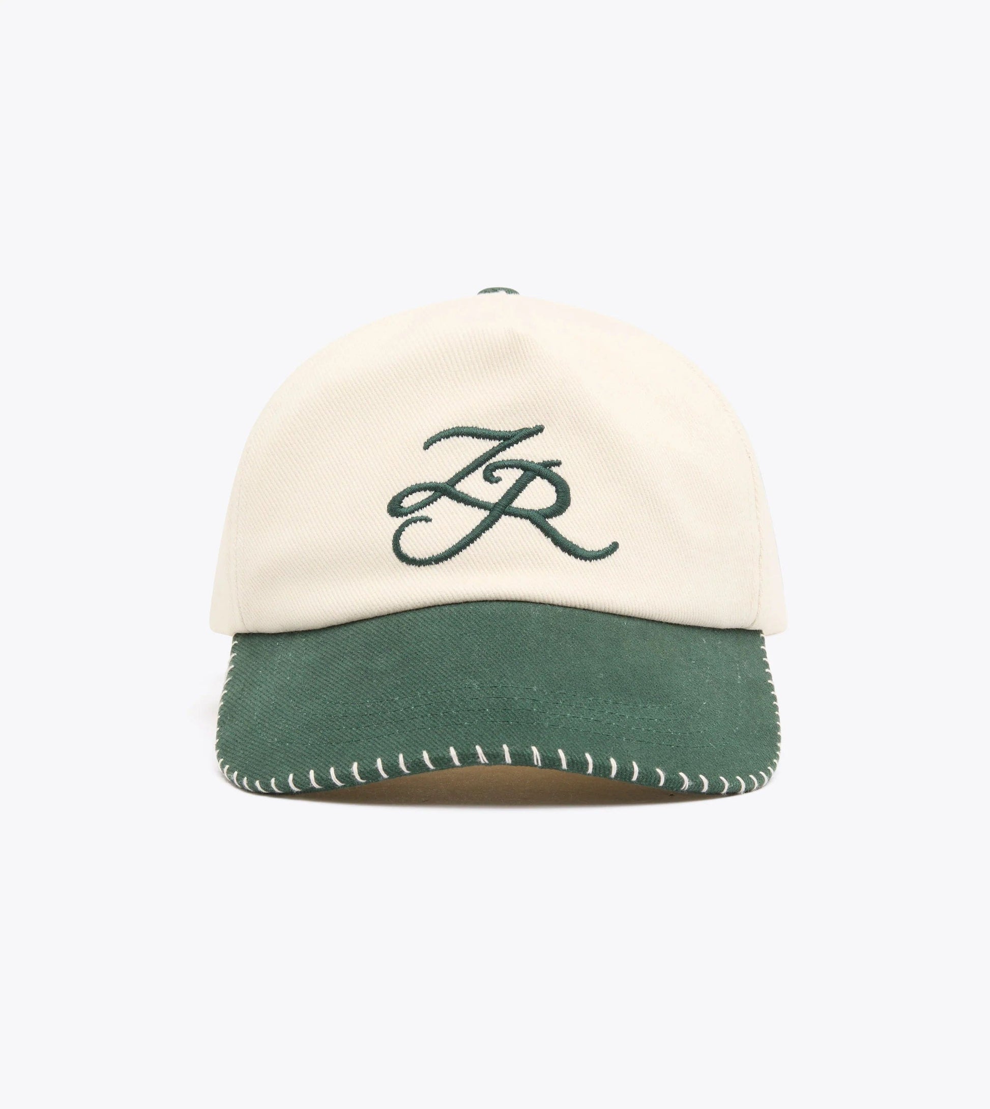 Zanerobe ACCESSORIES Vintage White/Forest Stitched Emblem Cap