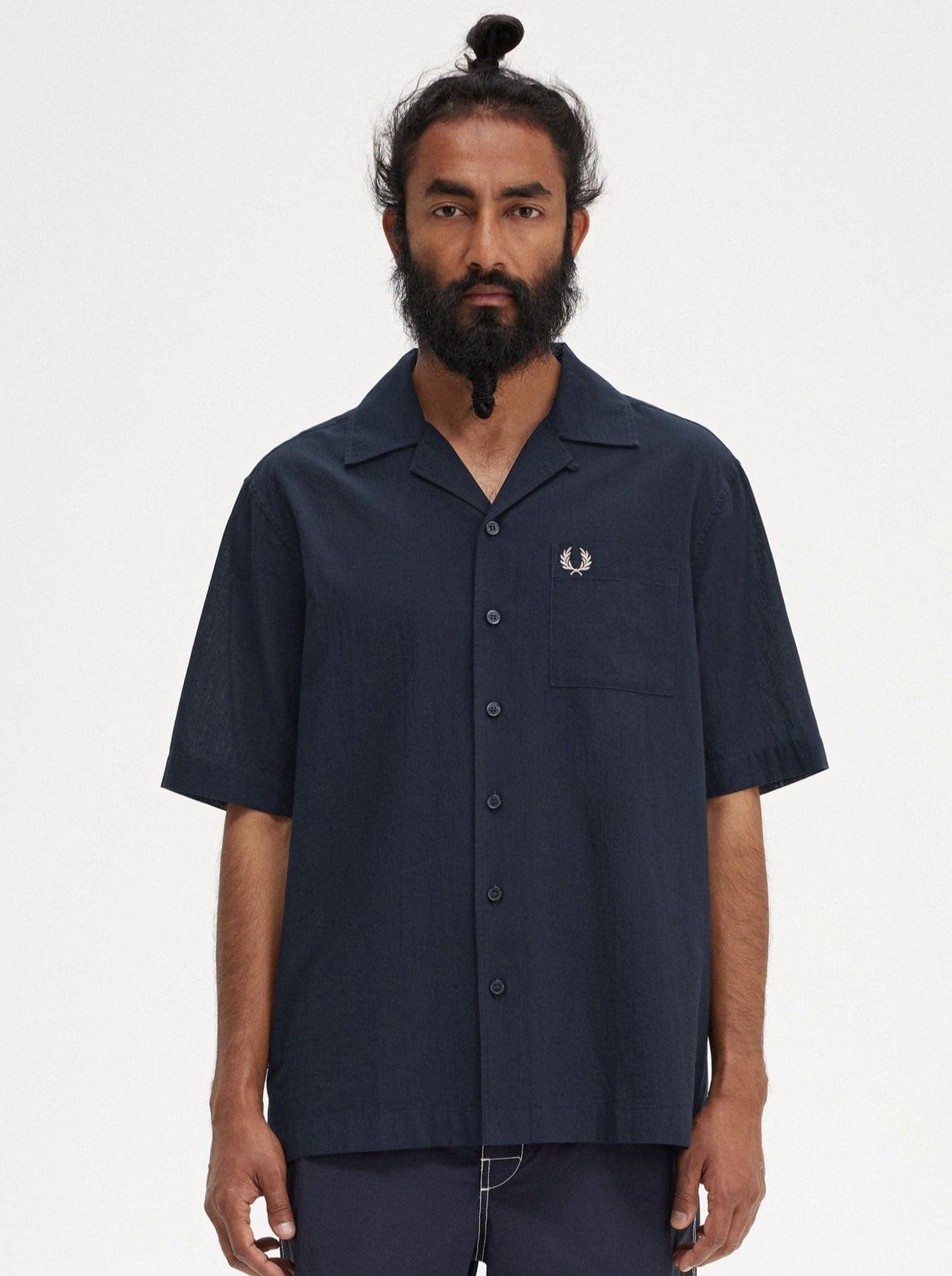 M TOPS - FRED PERRY - Lightweight Texture Revere Collar Shirt - PLENTY