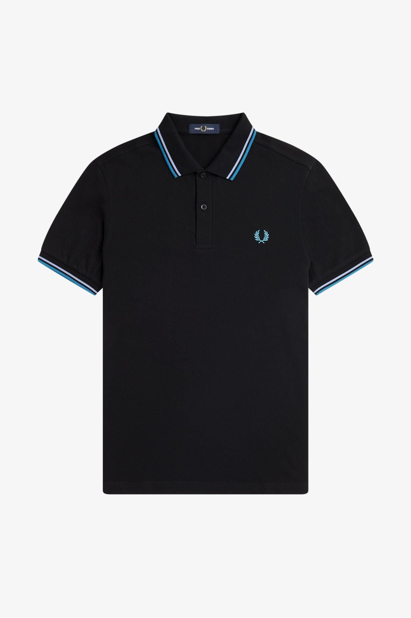 FRED PERRY m tops Black/Light Smoke/Runaway Bay Ocean / S Twin Tipped Shirt