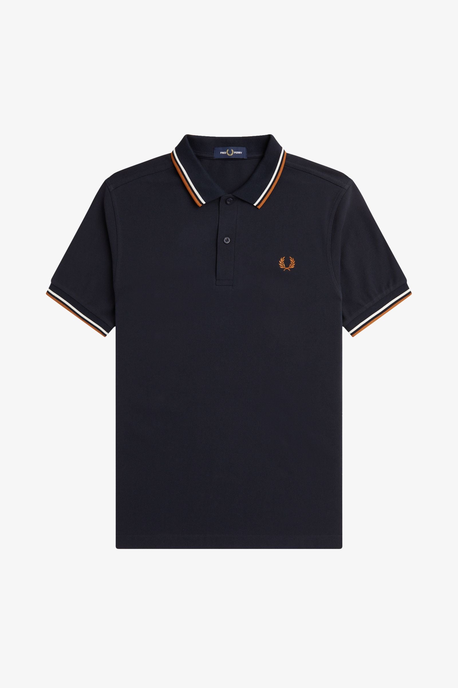 FRED PERRY m tops Navy/Ecru/Nut Flake / S Twin Tipped Shirt