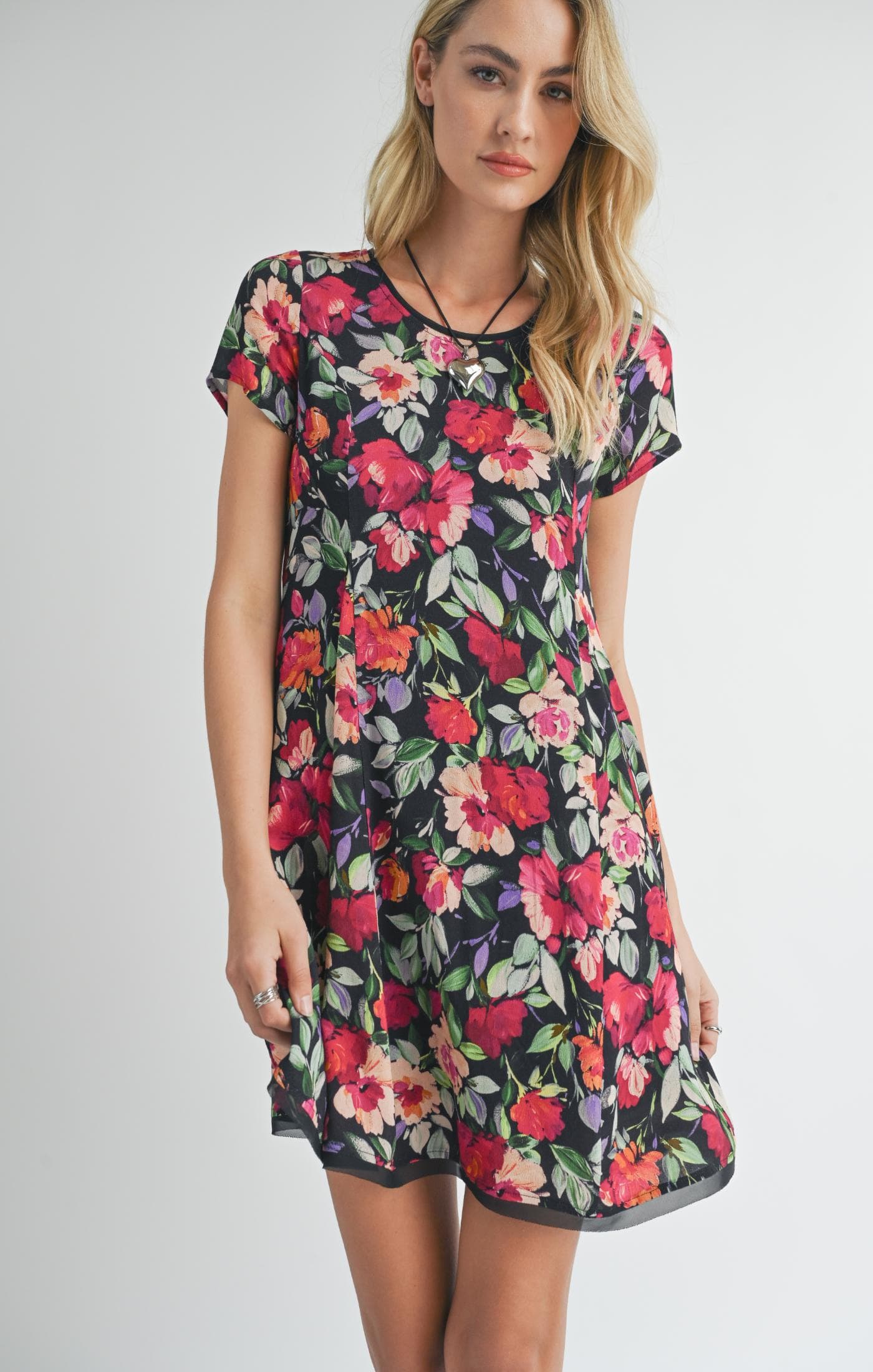 A Night In Mini Floral Dress Black Multi XS