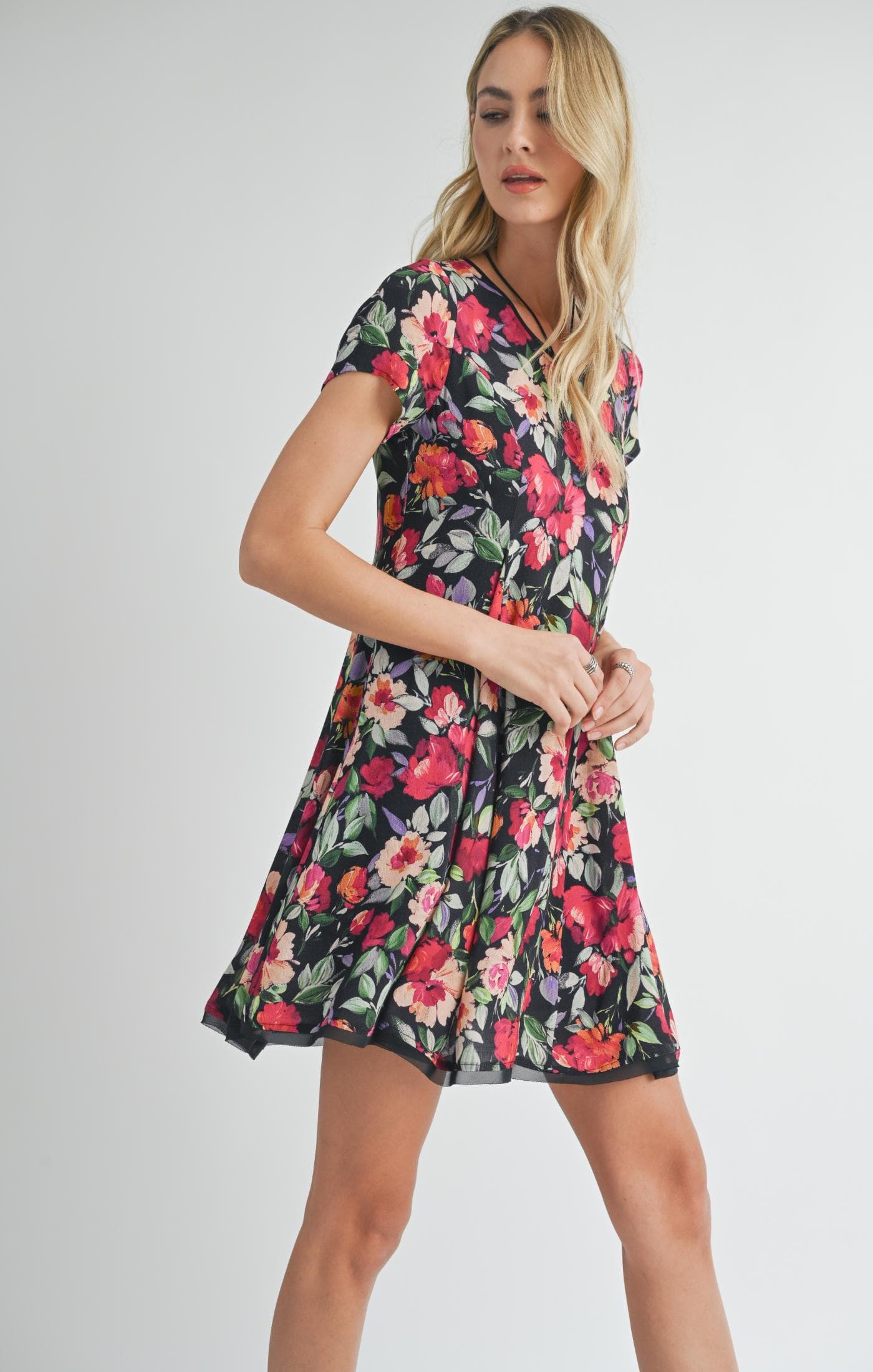 A Night Mini Floral Dress