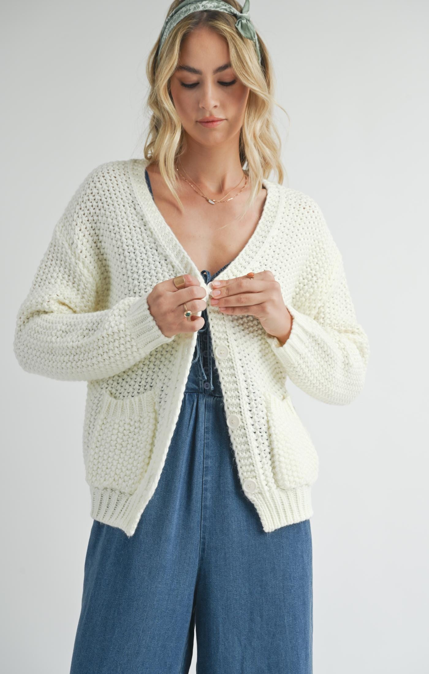 sweater - SADIE & SAGE - Eleanor Button Down Cardigan - PLENTY