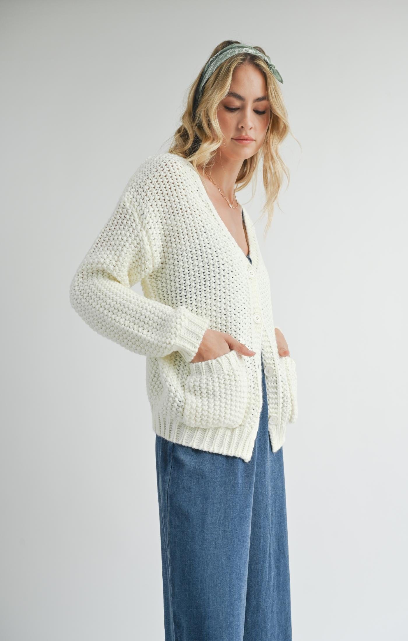 sweater - SADIE & SAGE - Eleanor Button Down Cardigan - PLENTY