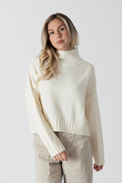 sweater - LYLA + LUXE - Mae Cable Detail Mockneck - PLENTY