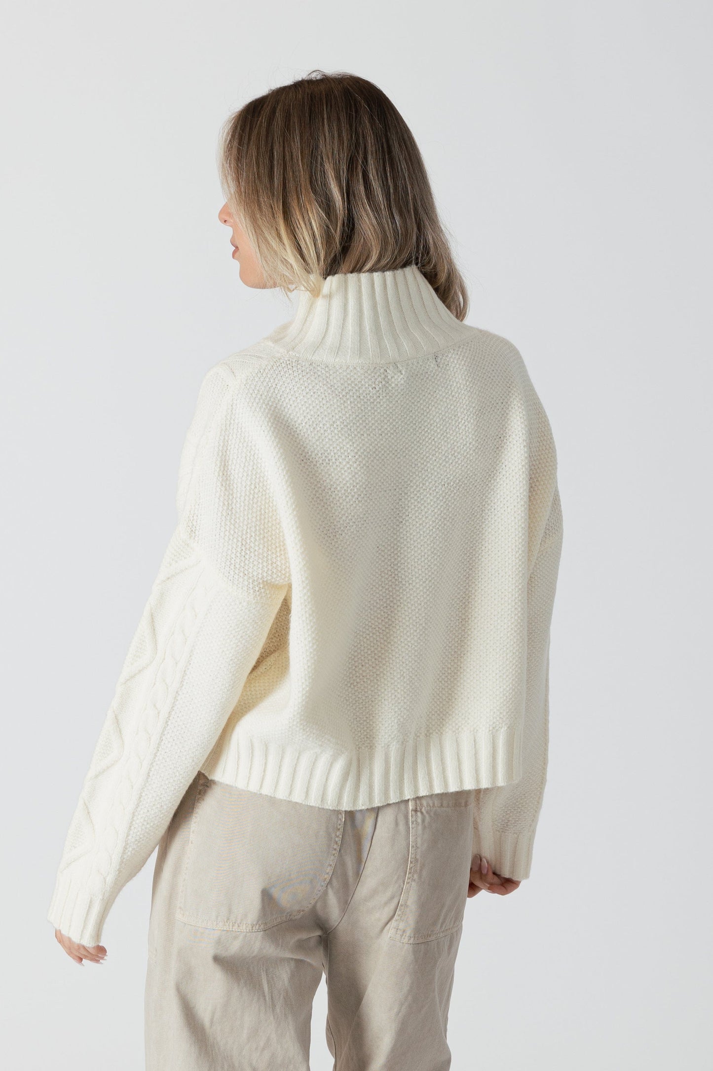 sweater - LYLA + LUXE - Mae Cable Detail Mockneck - PLENTY