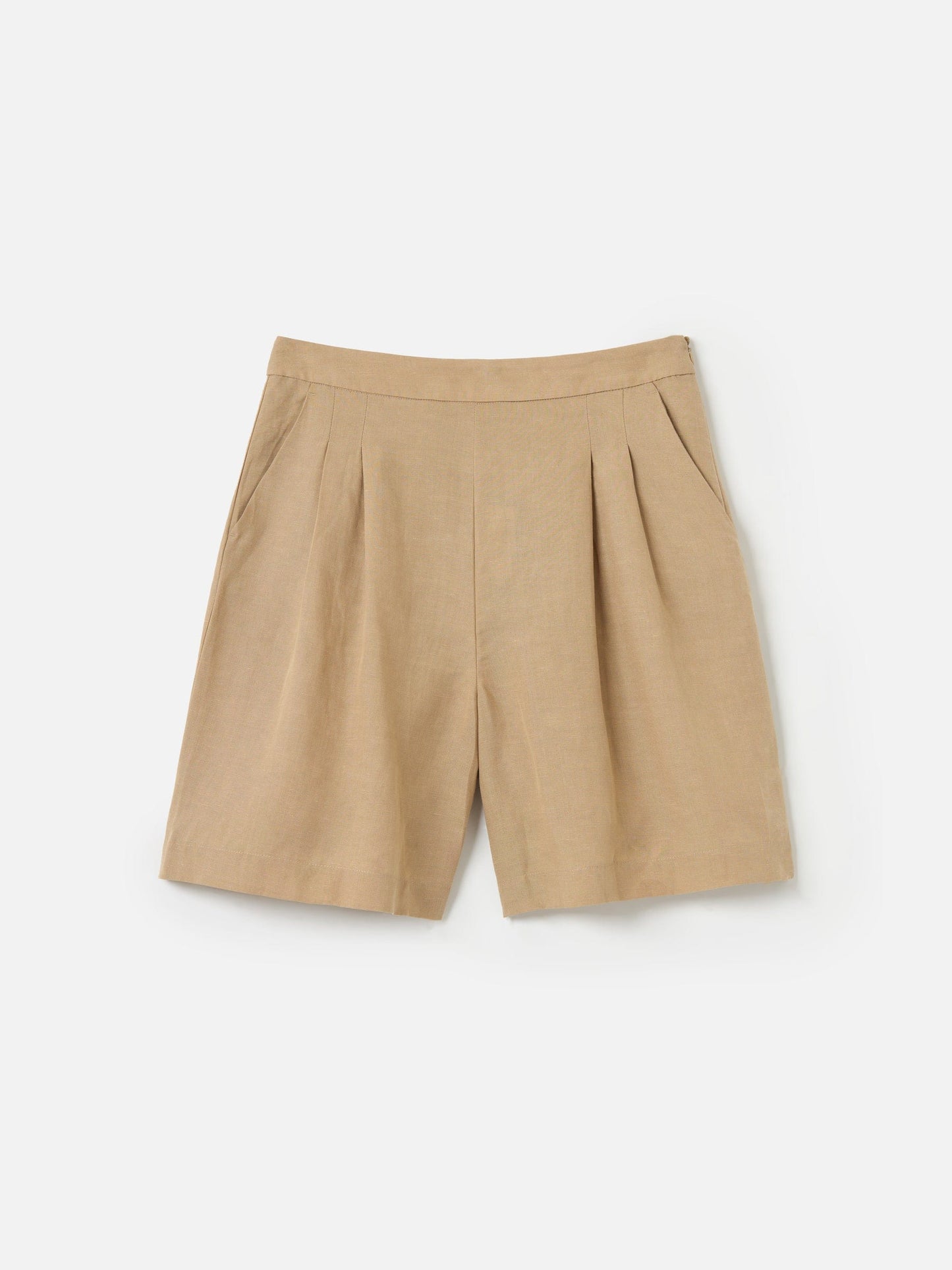 Bottoms - M&L THE LABEL - Linen Milan Pleated Bermuda Short - PLENTY