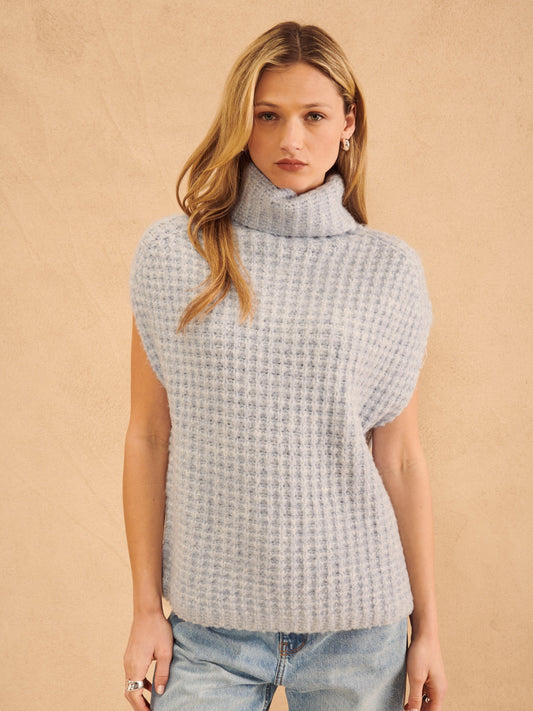 JOHN & JENN Sweater Chambray / XS Neville Waffle Pullover Vest