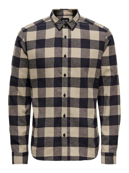 M TOPS - ONLY&SONS - Gudmund Long Sleeve Checked Shirt - PLENTY