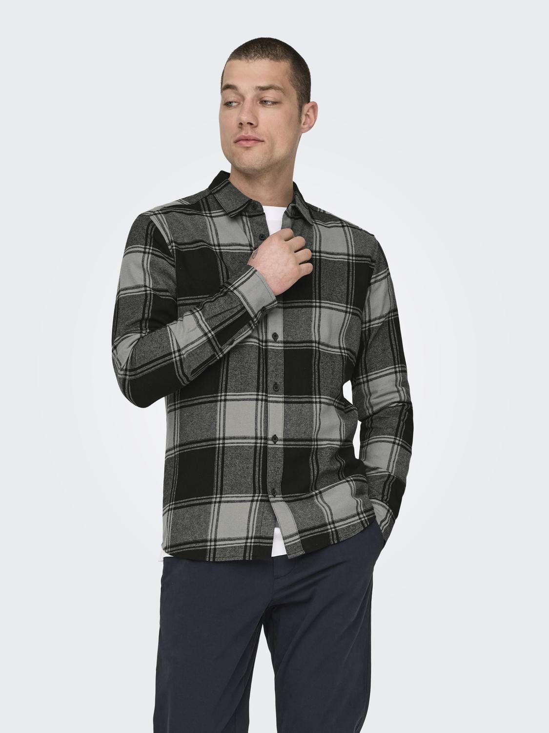 M TOPS - ONLY&SONS - Gudmund Long Sleeve Checked Shirt - PLENTY