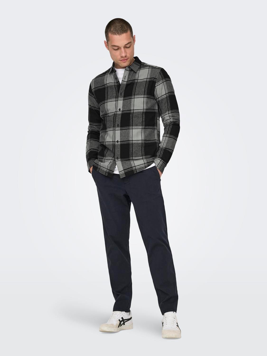 M TOPS - ONLY&SONS - Gudmund Long Sleeve Checked Shirt - PLENTY