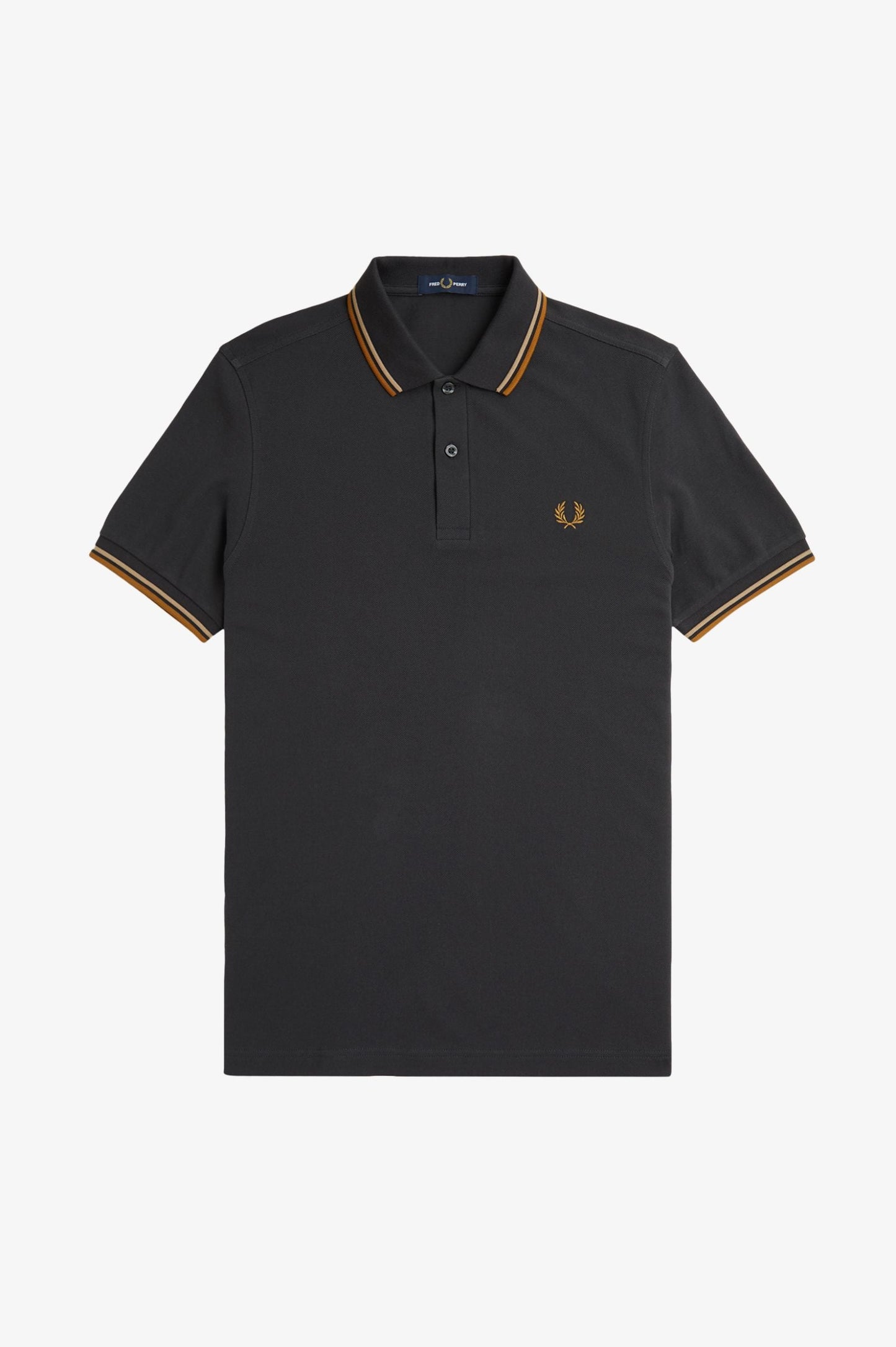 FRED PERRY m tops Anchor Grey/Warm Stone/Dark Caramel / S Twin Tipped Shirt