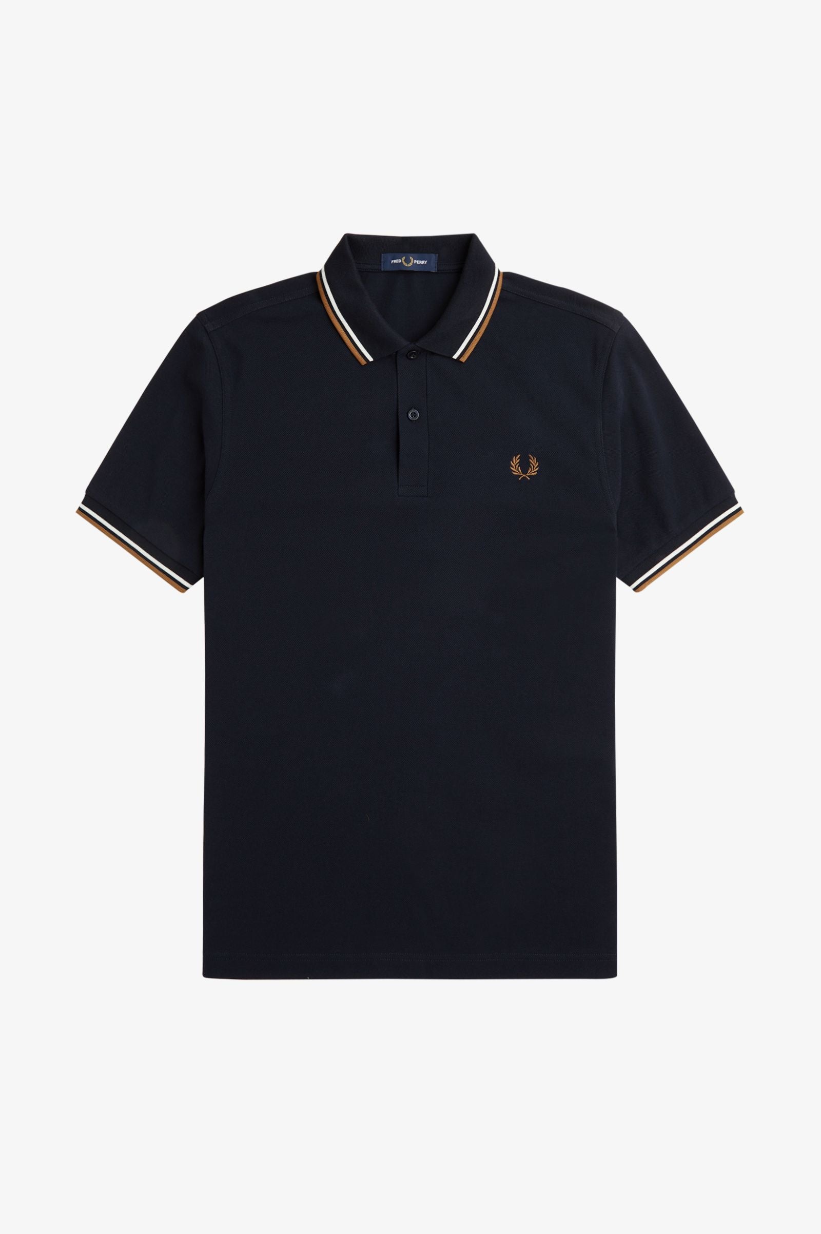 FRED PERRY m tops Navy/Snow White/Shaded Stone / S Twin Tipped Shirt