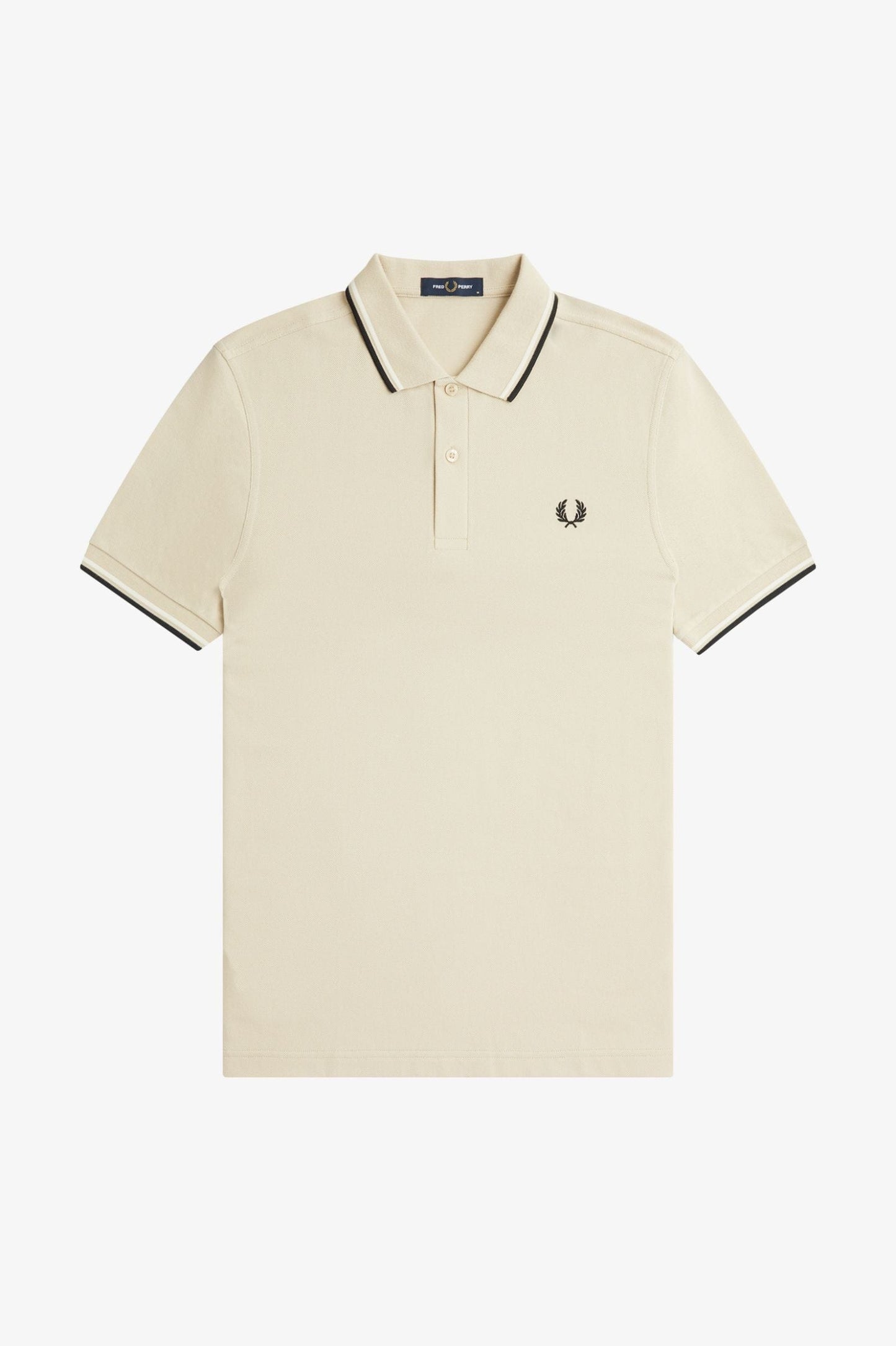 FRED PERRY m tops Oatmeal/Ecru/Black / S Twin Tipped Shirt