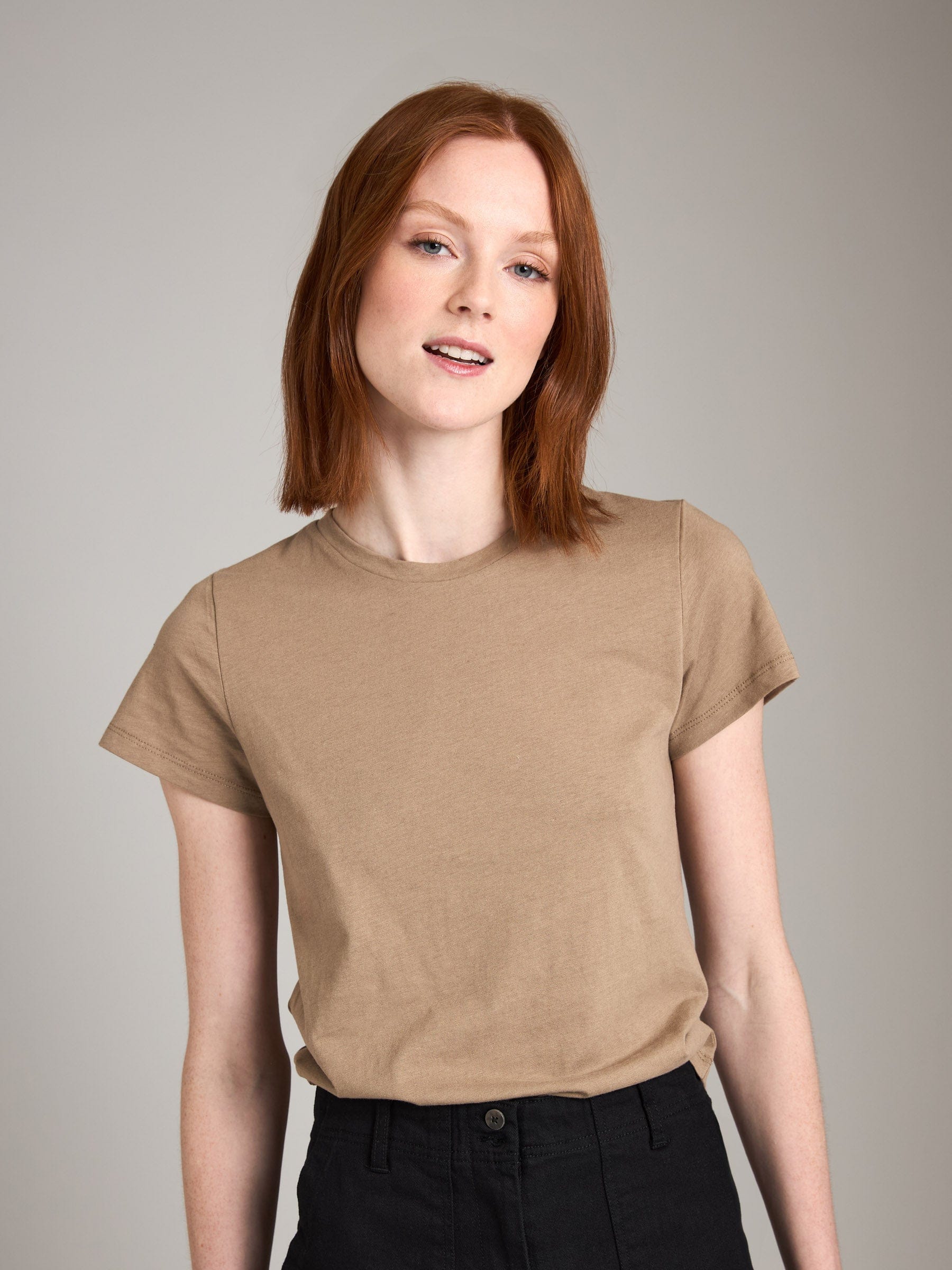 Vintage Cotton Linen Sophia Soft Crew Tee