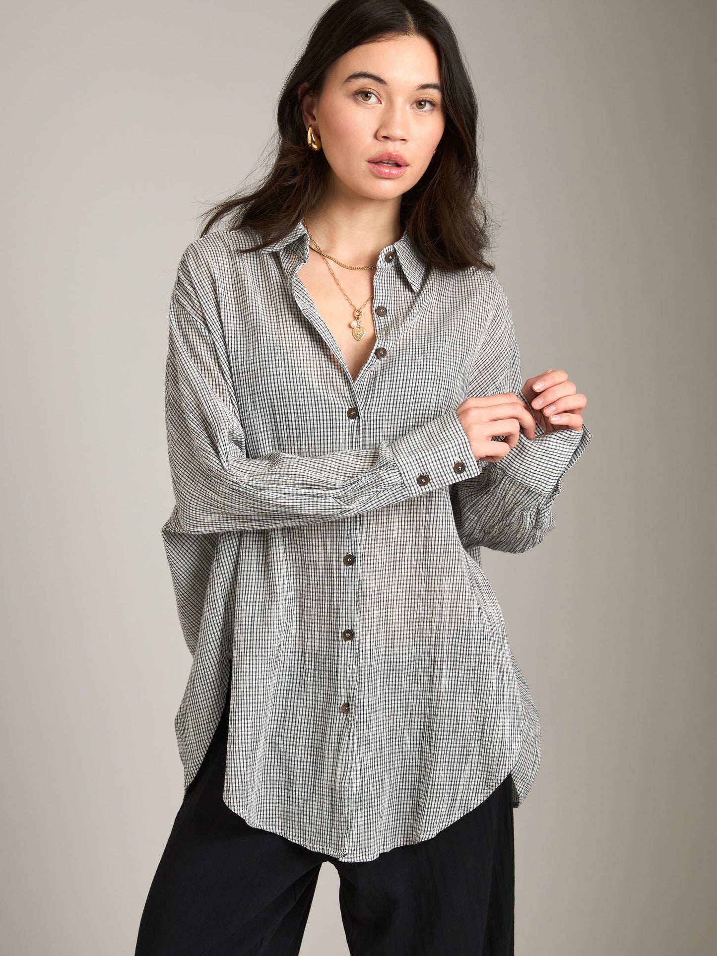 Soft Check Button Down Shirt