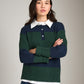 Striped Knit Polo Sweater