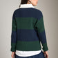 Striped Knit Polo Sweater