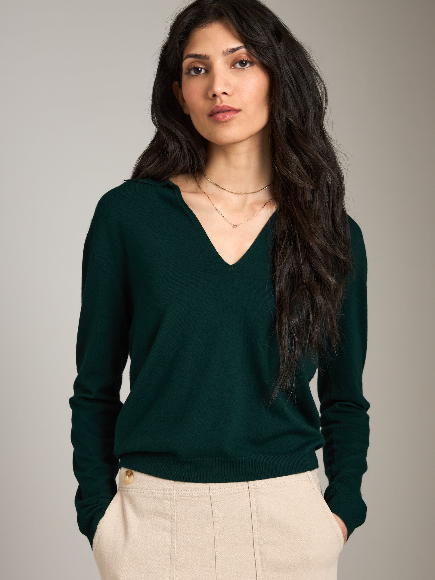 Leela V-Polo Sweater