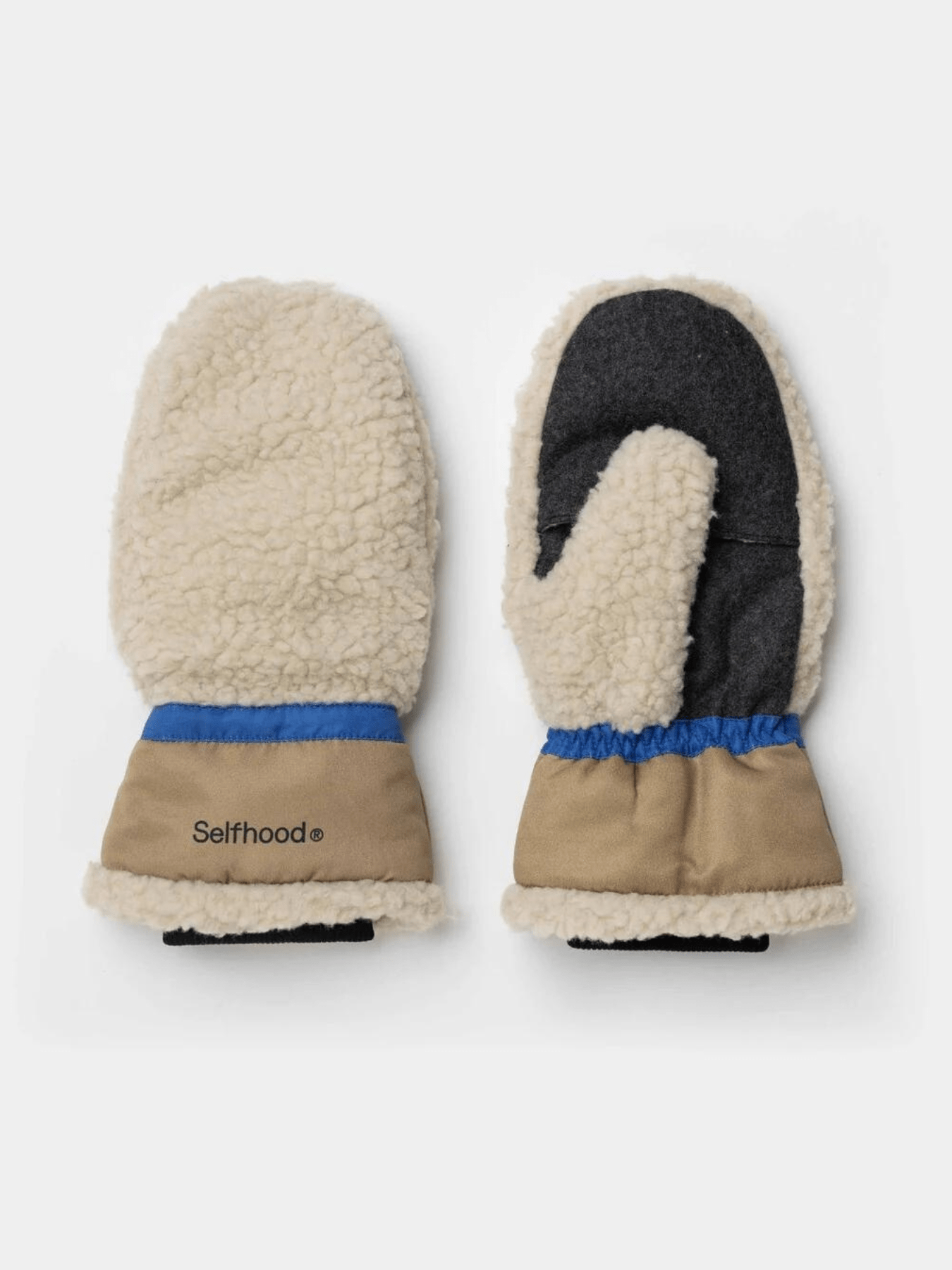 SELFHOOD ACCESSORIES Off White Teddy Mittens