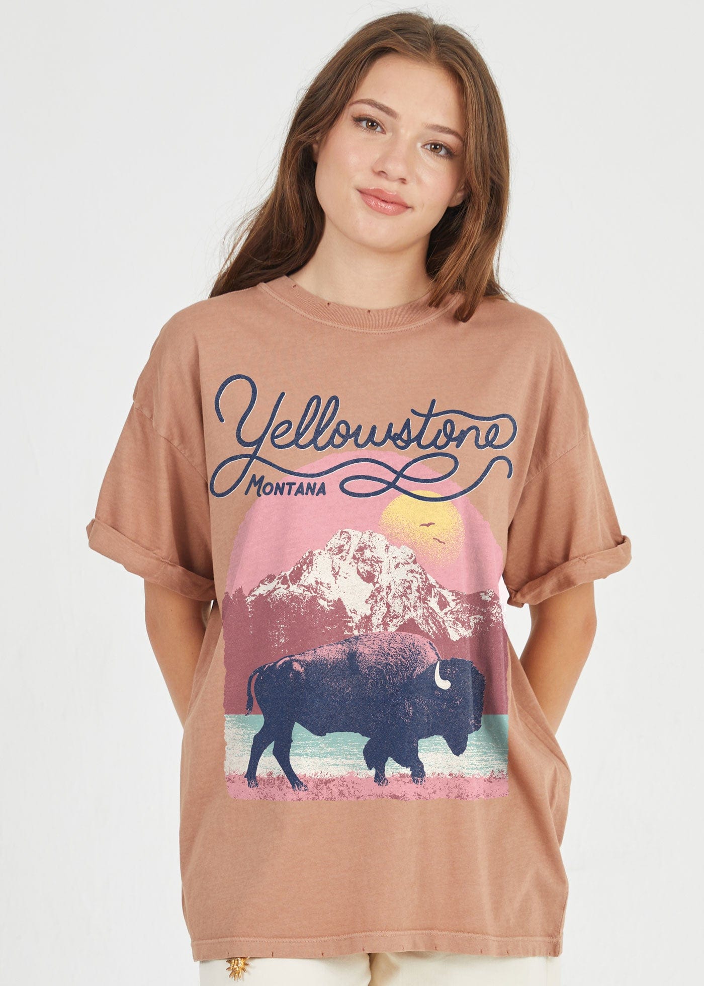 Yellowstone Bison Boyfriend Tee