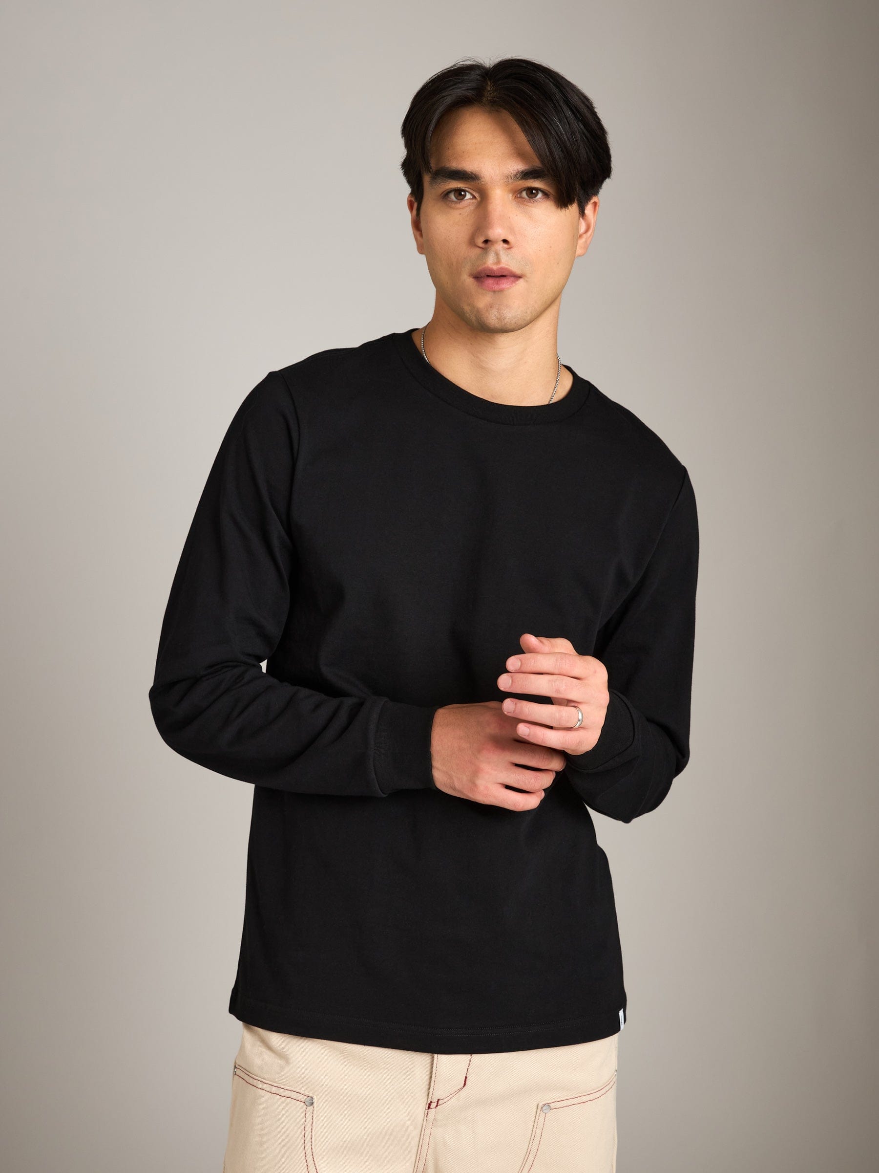 ATRIUM M TOPS Black / XS Cotton Jersey Longsleeve T-Shirt