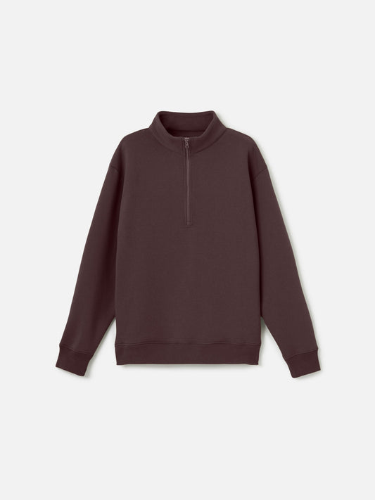 m sweaters - ATRIUM - Brush Fleece Quarter Zip Pullover - PLENTY