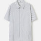 ATRIUM TOPS Ink Stripe / S Striped Short Sleeve Button Up Shirt