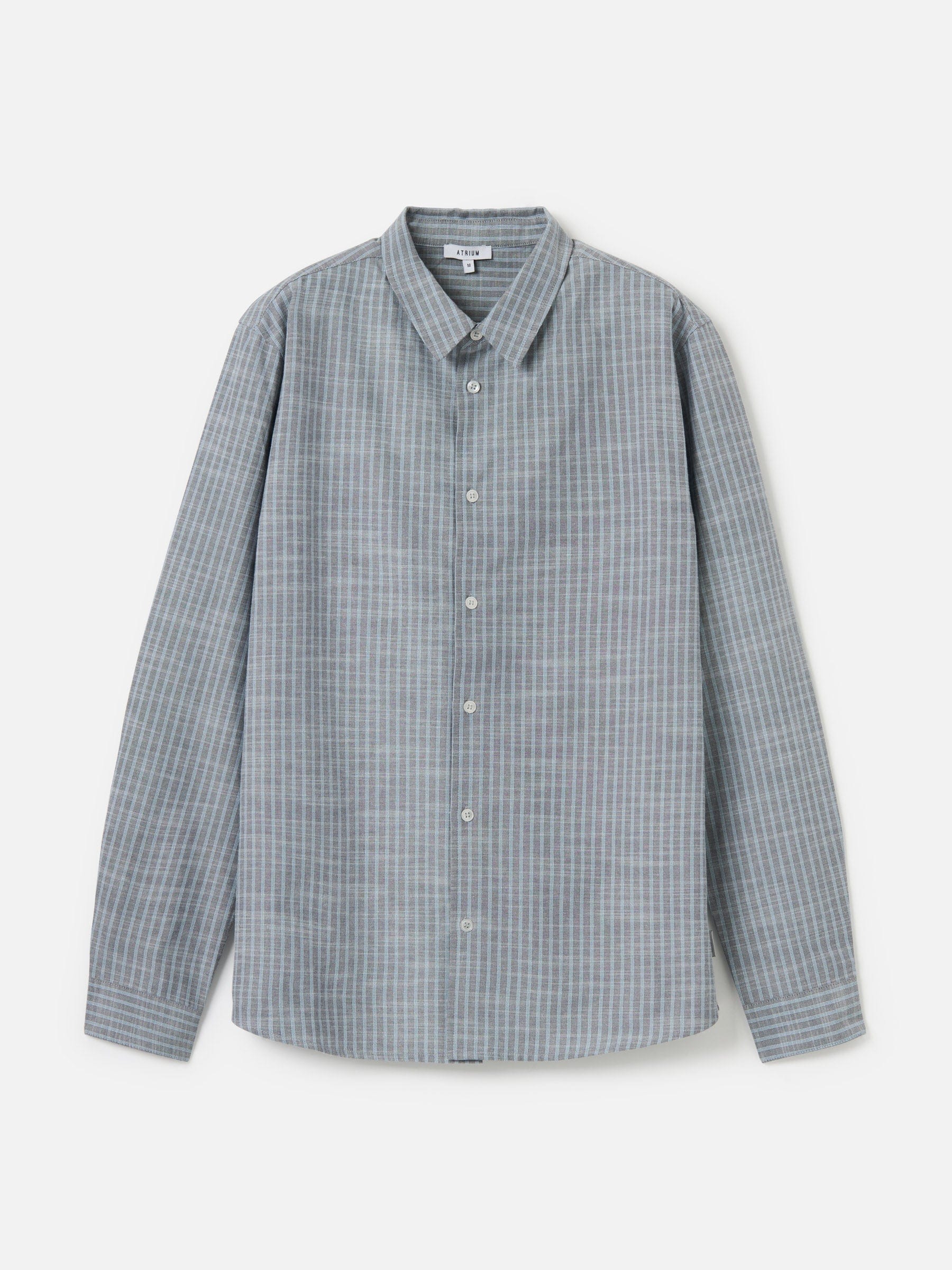 ATRIUM TOPS Navy / S Classic Striped Long Sleeve Button Up Shirt