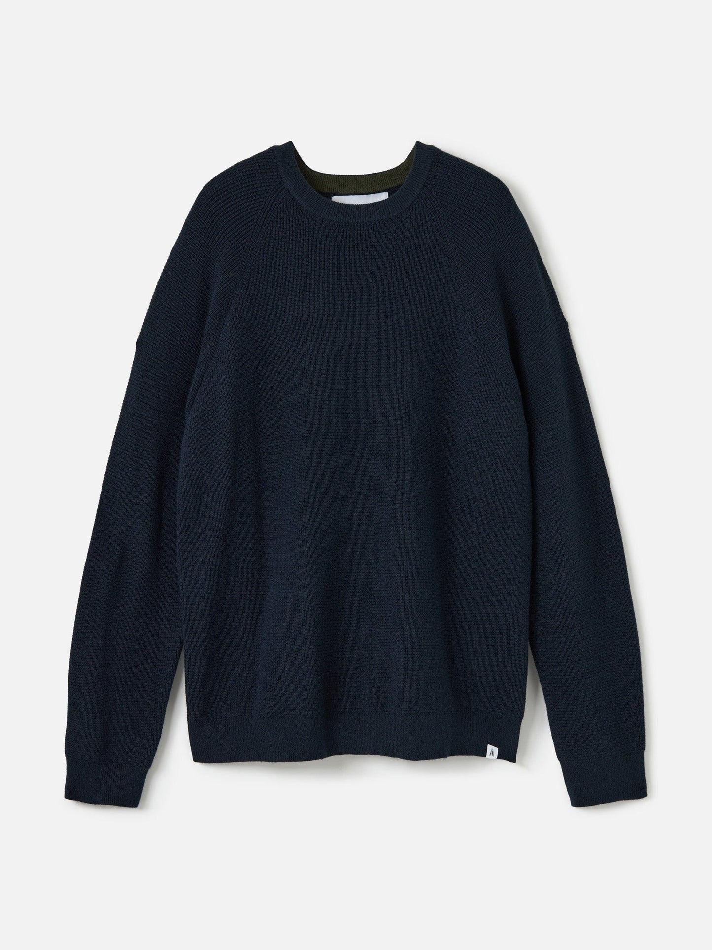 ATRIUM M SWEATERS Navy / XS Honeycomb Knit Crew Neck Pullover