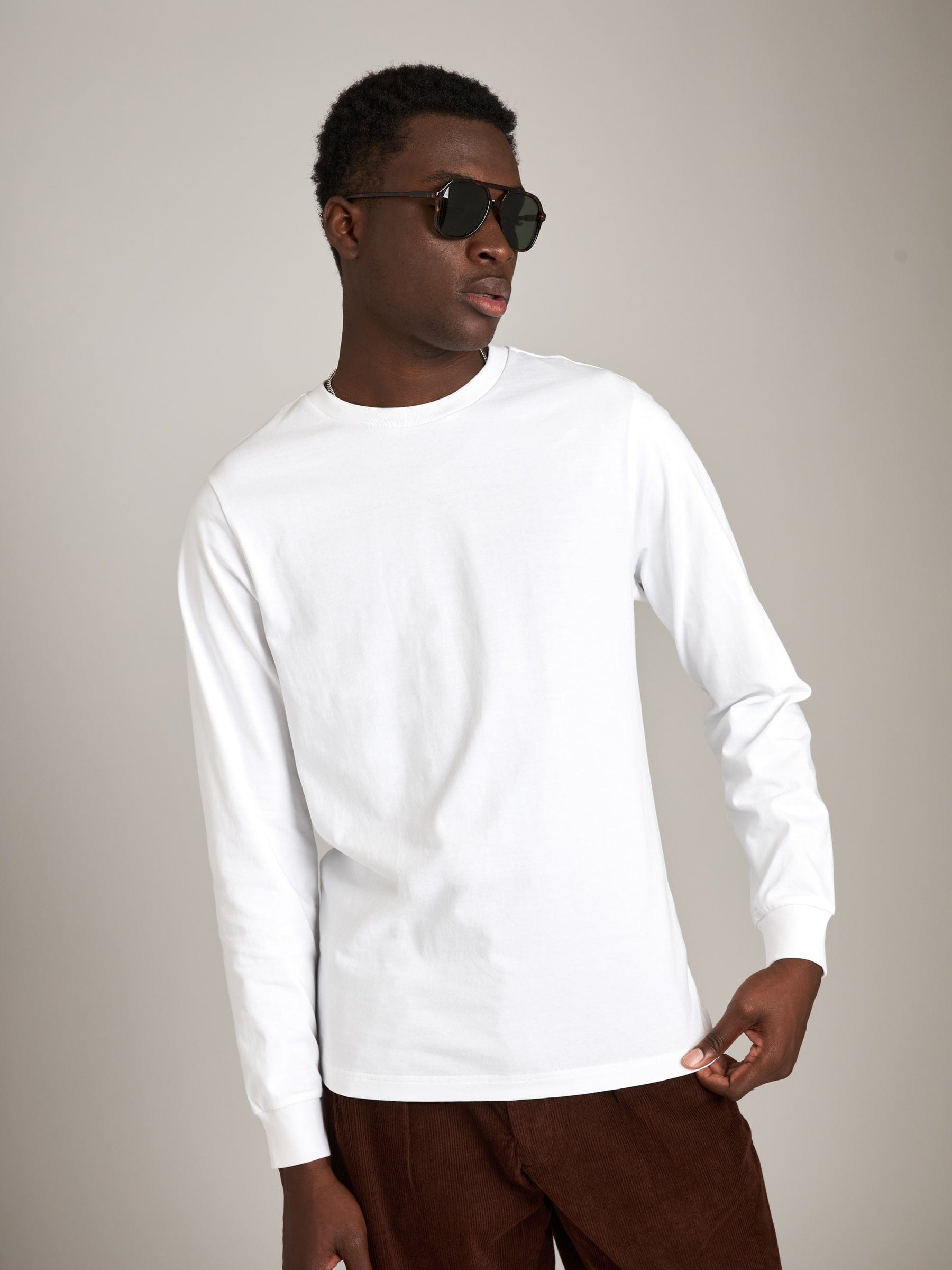 ATRIUM M TOPS White / XS Cotton Jersey Longsleeve T-Shirt