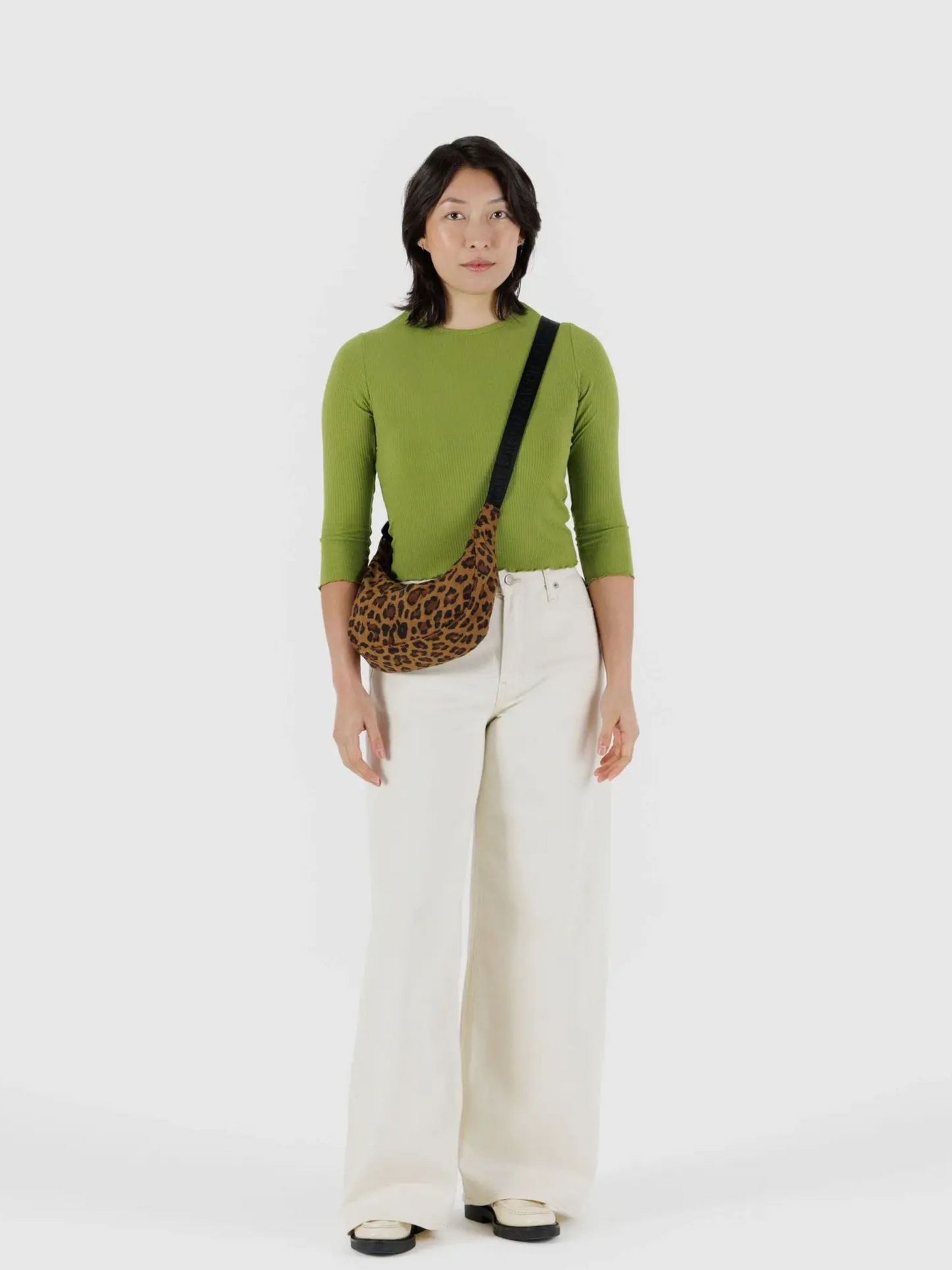 Small Nylon Crescent Bag - Leopard