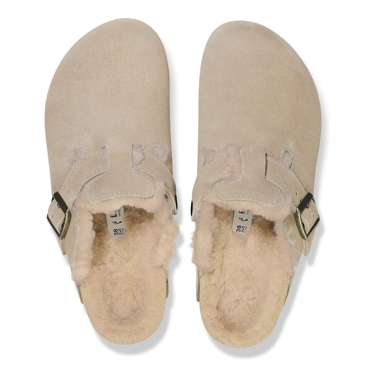 BIRKENSTOCK SHOES Boston Shearling - Taupe Suede