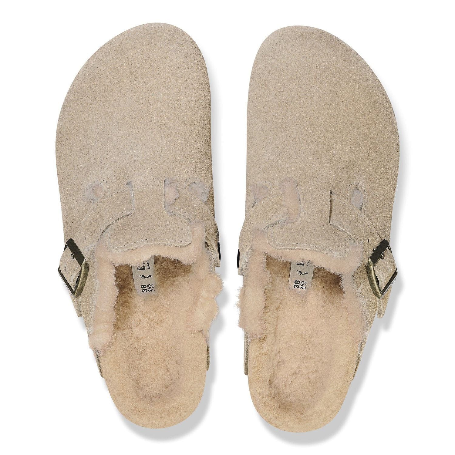 BIRKENSTOCK SHOES Boston Shearling - Taupe Suede