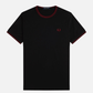 FRED PERRY TOPS Black / Burnt Red / S Twin Tipped T-Shirt