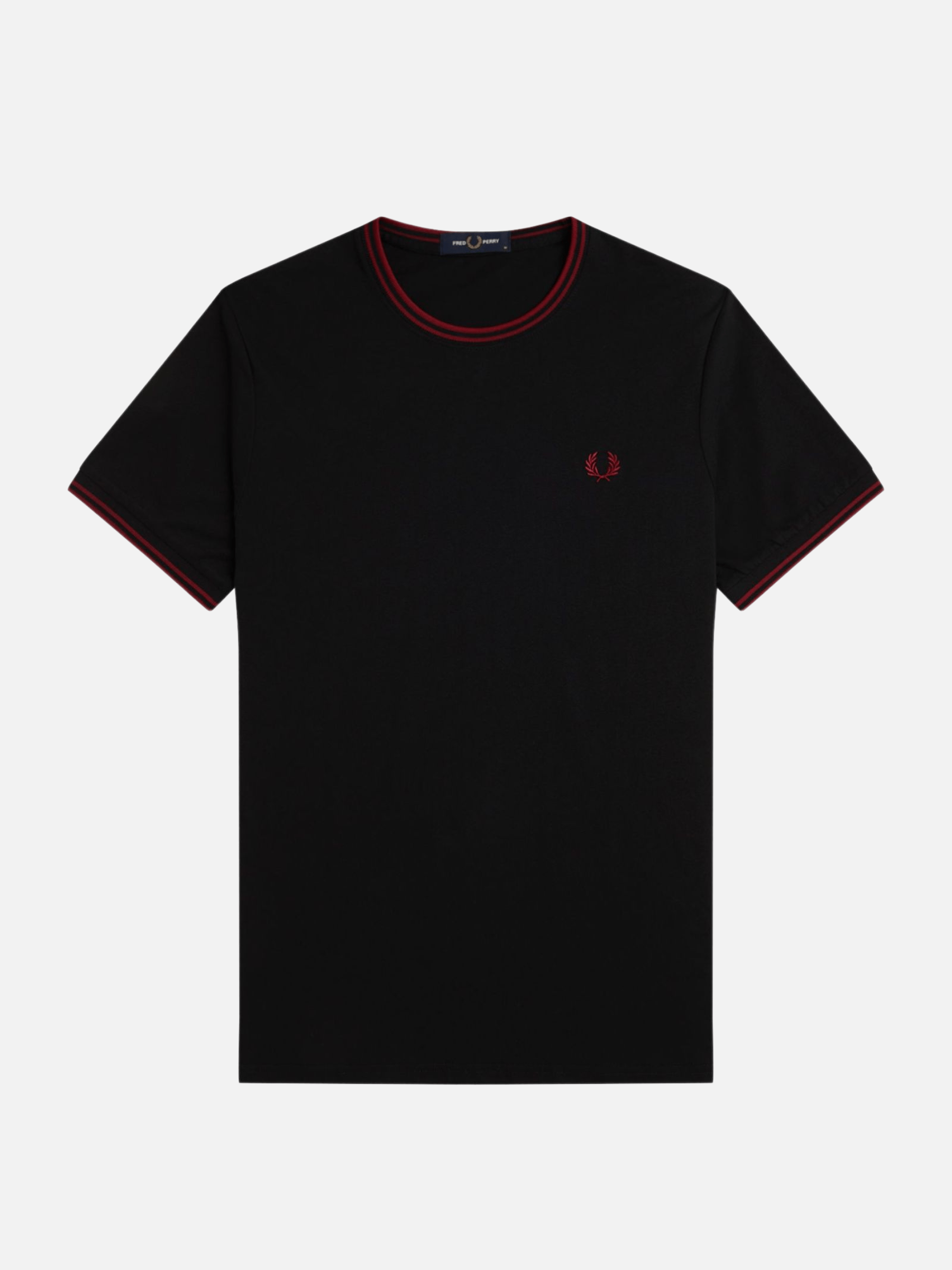 FRED PERRY TOPS Black / Burnt Red / S Twin Tipped T-Shirt