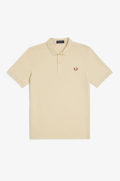 FRED PERRY m tops Oatmeal/Whisky Brown / S Plain Shirt