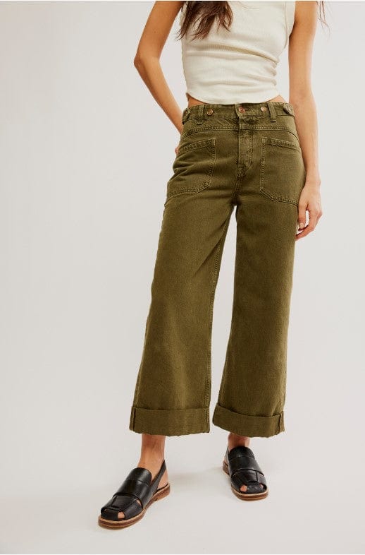 FREE PEOPLE Denim Army / 25 Palmer Cuffed Jean