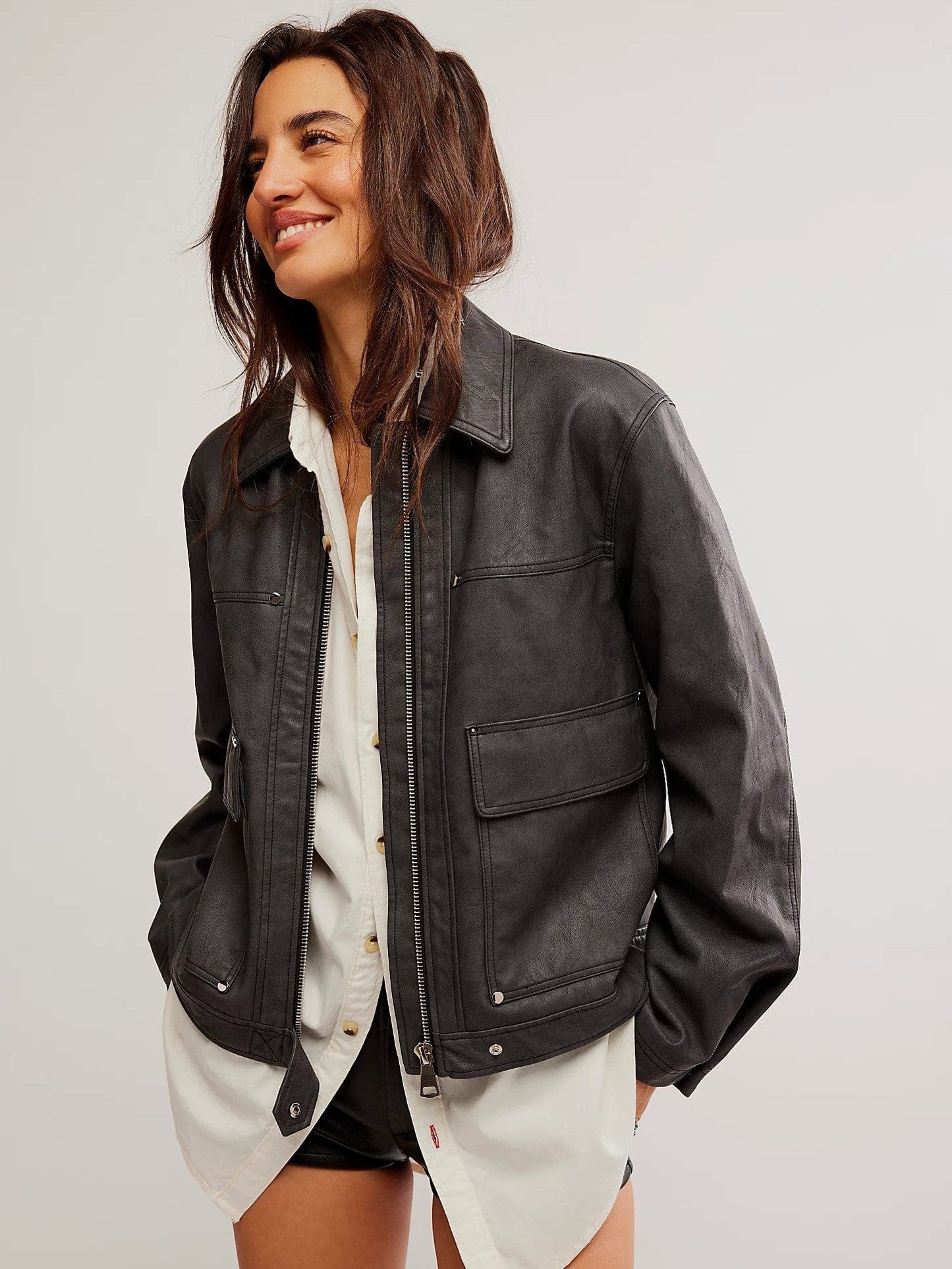 FREE PEOPLE OUTERWEAR Blair Vegan Leather Jacket