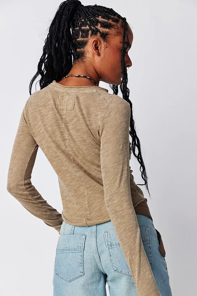 FREE PEOPLE LONG SLEEVE TOPS FREE PEOPLE BE MY BABY LONG SLEEVE TEE