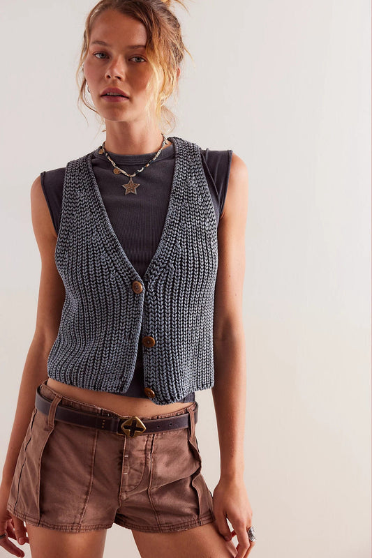 FREE PEOPLE Sweater Close To Me Vests