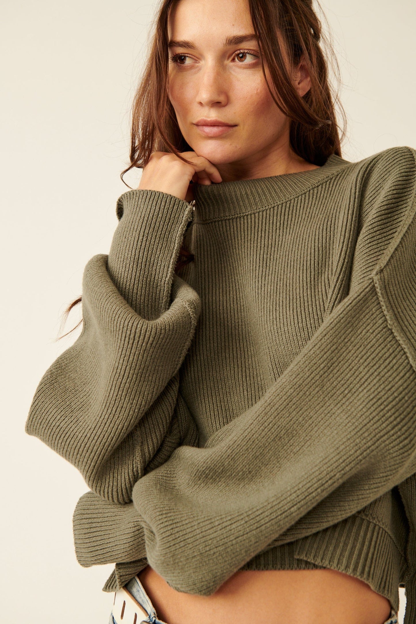 Sweater - FREE PEOPLE - Easy Street Crop Pullover - PLENTY