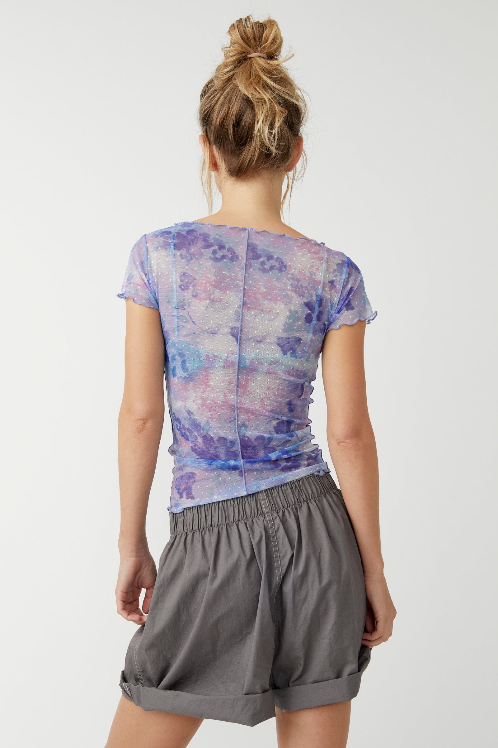 TOPS - FREE PEOPLE - Print On The Dot Baby Tee - PLENTY