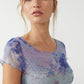 TOPS - FREE PEOPLE - Print On The Dot Baby Tee - PLENTY