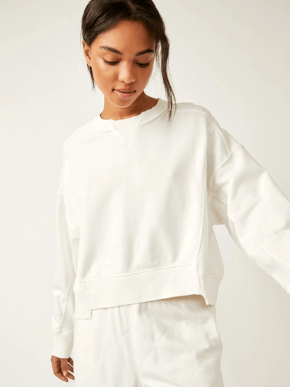 FREE PEOPLE TOPS White / XS Intercept Pullover