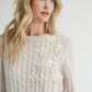 Sweater - SADIE & SAGE - Lulu Embroidered Daisy Sweater - PLENTY