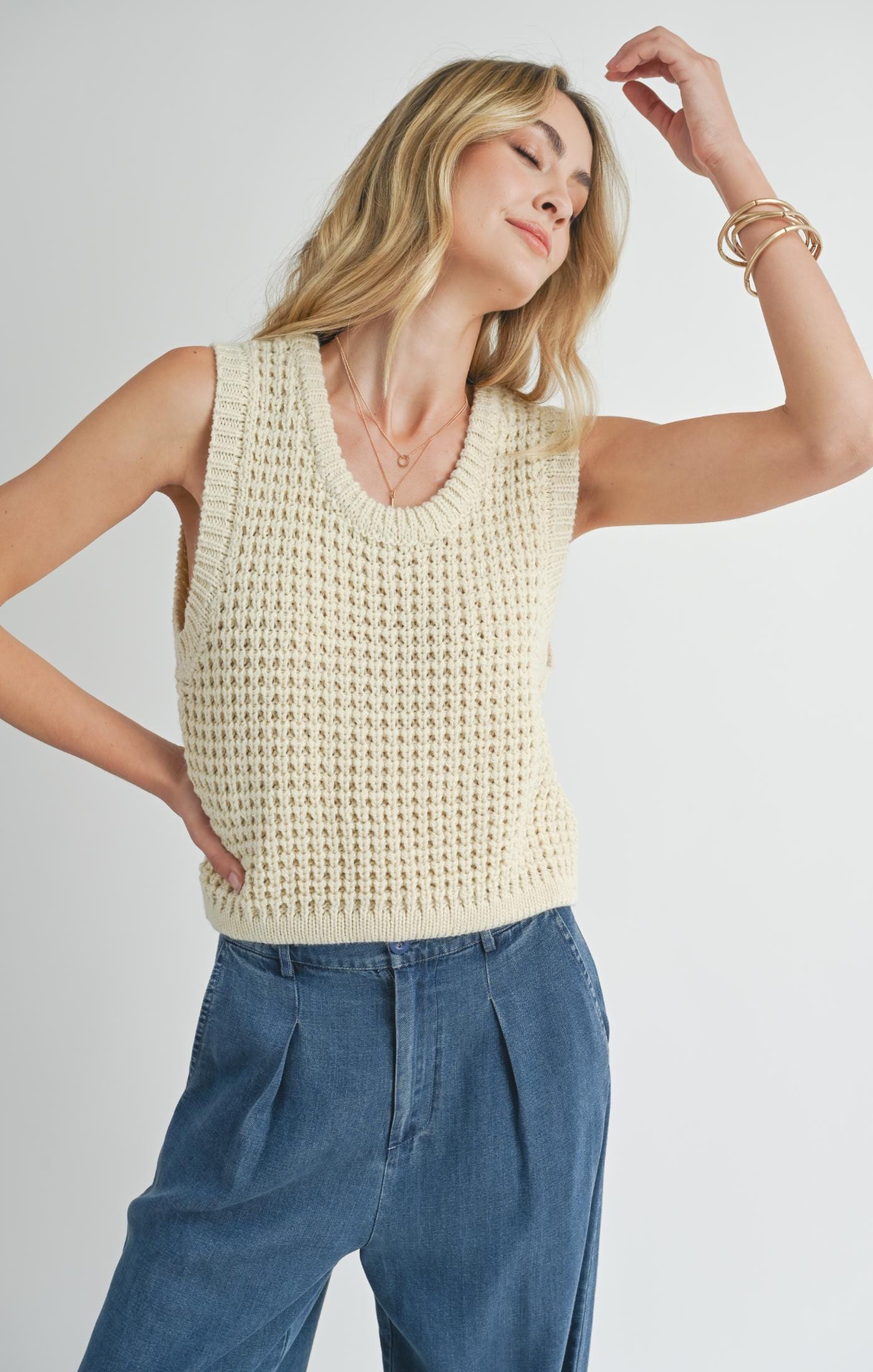 Sweater - SADIE & SAGE - Elsie Sweater Tank - PLENTY